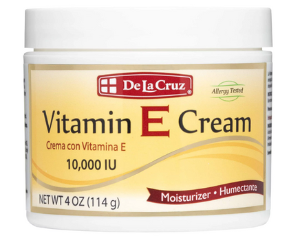 De La Cruz Vitamin E Cream for Face and Neck 10,000 IU Anti-Aging Facial Moisturizer 4 Oz