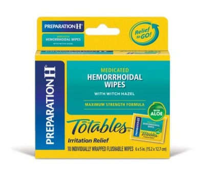 Preparation H Totables Hemorrhoid Wipes With Witch Hazel - 10 Count