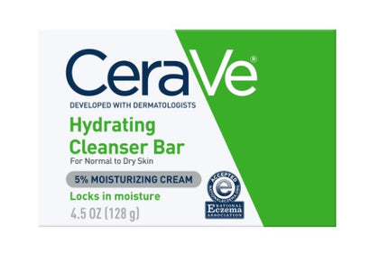 CeraVe Hydrating Cleansing Bar for Face and Body for Normal to Dry Skin, 4.5 oz
