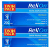 ReliOn Sterile Alcohol Swabs, Twin Pack, 400 Count