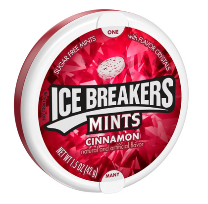 Ice Breakers Cinnamon Sugar Free Mints, Tin 1.5 oz
