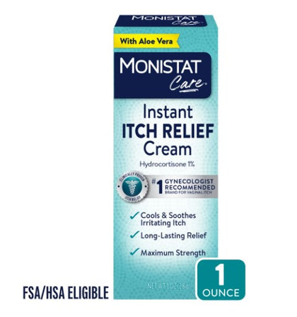 Monistat Instant Itch Relief Cream for Women, Maximum Strength Feminine Itch Care, 1 oz
