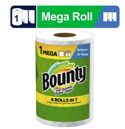 Bounty Select-a-Size Paper Towels, 1 Mega Rolls, White