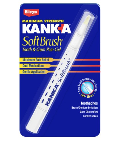 Kanka Maximum Strength Soft Brush Tooth and Gum Pain Gel For Canker Sores, 0.07 oz, One Count