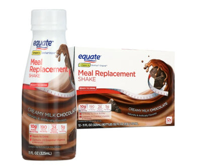 Equate Meal Replacement Shake, Creamy Milk Chocolate, 11 fl oz, 12 Ct
