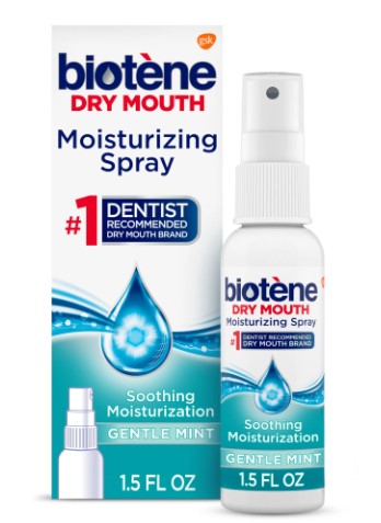 Biotene Dry Mouth and Fresh Breath Moisturizing Spray, Gentle Mint, 1.5 oz, for Children and Adults