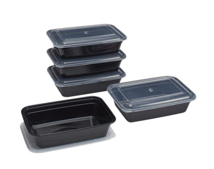 Mainstays 10 Piece Meal Prep Food Storage Containers, Black