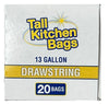 Basic Kitchen Trash Bags, 13 Gallon, Drawstring, 20 Bags