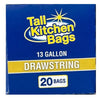 Basic Kitchen Trash Bags, 13 Gallon, Drawstring, 20 Bags