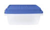 Hefty 18 Qt. Clear Storage Bin with Blue HI-RISE Lid