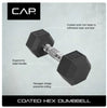 CAP Barbell, 10lb Coated Rubber Hex Dumbbell, Pair