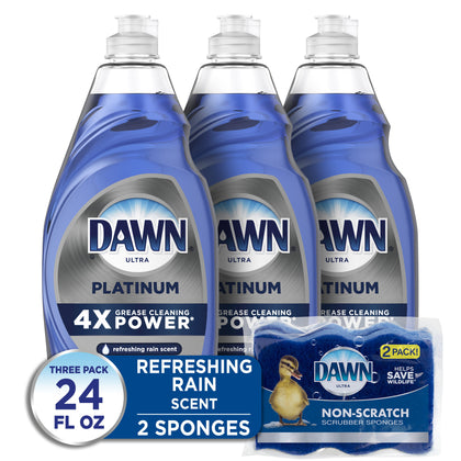 Wholesale price for Dawn Liquid Dish Soap, Refreshing Rain, 24 Ounce, 3-Pack + Sponge ZJ Sons Dawn 