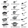 T-fal Easy Care Nonstick Cookware, 20 Piece Set, Grey, Dishwasher Safe