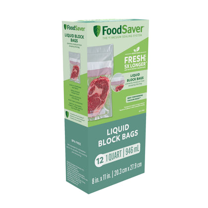 Wholesale price for FoodSaver Quart Size Liquid Block Vacuum Heat-seal Bags, 12 Count ZJ Sons FoodSaver 