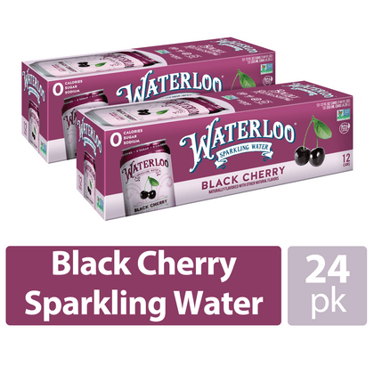 Wholesale price for Waterloo Sparkling Water, Black Cherry, 12 fl oz, 24 Pack Cans ZJ Sons Waterloo Sparkling Water 
