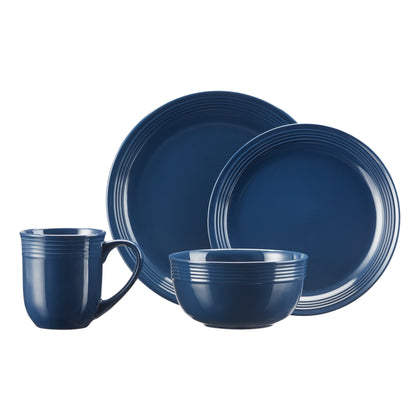Wholesale price for Mainstays Chiara 16-Piece Stoneware Navy Dinnerware Set ZJ Sons Mainstays 