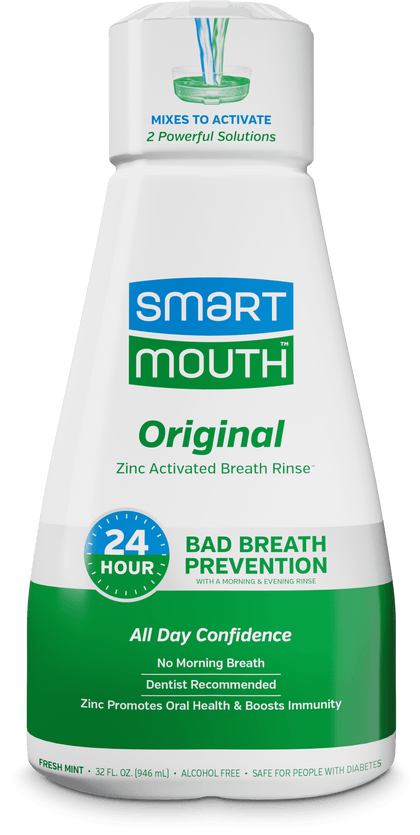 SmartMouth The Original Activated Dual-Solution Breath Rinse Mouthwash, Fresh Mint, 32 fl oz