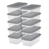 Sterilite 6 Qt. Storage Box Plastic, Titanium, Set of 40