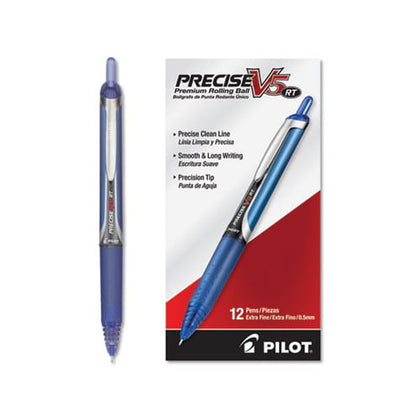 Precise V5RT Retractable Roller Ball Pen 0.5mm, Blue Ink/Barrel
