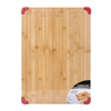 Farberware 15-inch by 21-inch Bamboo Wood Cutting Board with Red Non-slip Corners