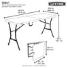 Lifetime 5-Foot Fold-in-Half  Table, Gray (80861)