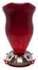 Griffin Products 40. oz Red Hand-Blown Glass Hummingbird Feeder and Vase