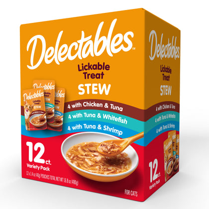 Wholesale price for Hartz Delectables Stew Lickable Wet Cat Treats Variety Pack, 12 Pack ZJ Sons Delectables 