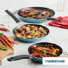 Farberware 3-Piece Set Easy Clean Aluminum Nonstick Frying Pans/Fry Pans/Skillet, Aqua