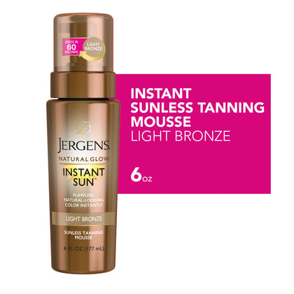 Wholesale price for Jergens Natural Glow Instant Sun Sunless Tanning Mousse, Light Bronze, 6 fl oz ZJ Sons Jergens 