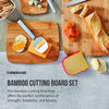Farberware 3-Piece Kitchen Cutting Board Set, Reversible Chopping Boards for Meal Prep and Serving, Charcuterie Board Set, Wood Cutting Boards, Assorted Sizes, Bamboo
