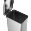 Qualiazero 13.2 Gallon Trash Can, Stainless Steel Step On Slim Kitchen Trash Can, Silver