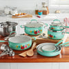 The Pioneer Woman Classic Ceramic Breezy Blossom Cookware Set, 25 Piece Set