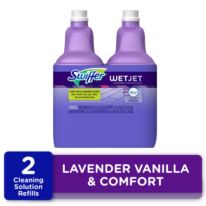 Wholesale price for Swiffer WetJet Liquid Floor Cleaner, Lavender Vanilla & Comfort, 1.25 Liter (2 Pack) ZJ Sons Swiffer 