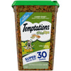 TEMPTATIONS MixUps Catnip Fever Flavor Crunchy and Soft Treats for Cats, 30 oz. Tub