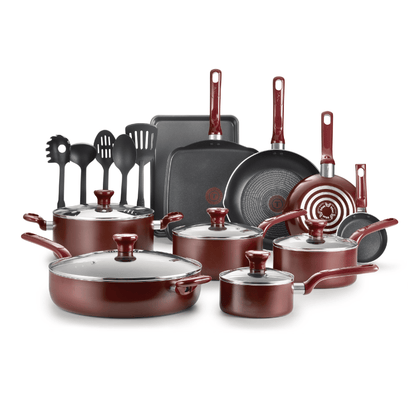 Wholesale price for T-fal Easy Care Nonstick Cookware, 20 Piece Set, Dishwasher Safe, Assorted colours ZJ Sons T-fal 