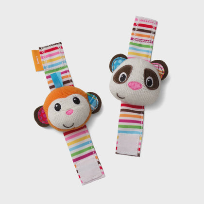 Wholesale price for Infantino See Play Go Wrist Rattles, Monkey and Panda ZJ Sons ZJ Sons Wrist Rattles