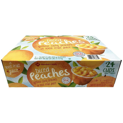 Wholesale price for Member's Mark Diced Peaches in 100% Fruit Juice (4 oz., 24 ct.) ZJ Sons Member's Mark 