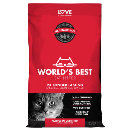 Wholesale price for World's Best Cat Litter Multiple Cat Unscented Cat Litter, 15 lb ZJ Sons World's Best Cat Litter 