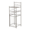 Mainstays 2 Shelves 10 lb Capacity Steel Storage Shelf Unit with Hamper, Satin Nickel Finish