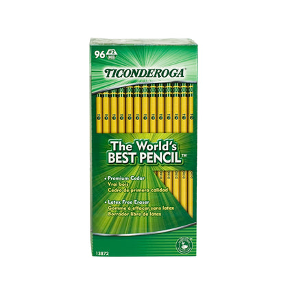Ticonderoga Original Pencils, No 2, Yellow, Pack of 96