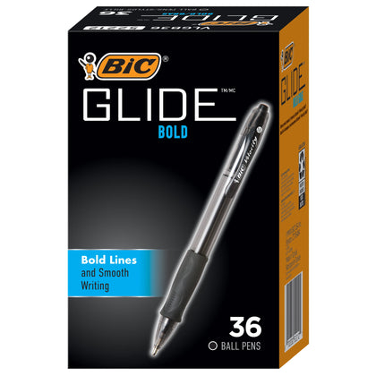 Wholesale price for BIC Glide Bold Retractable Ball Pen, 1.6mm, Black, 36 Count ZJ Sons BIC 