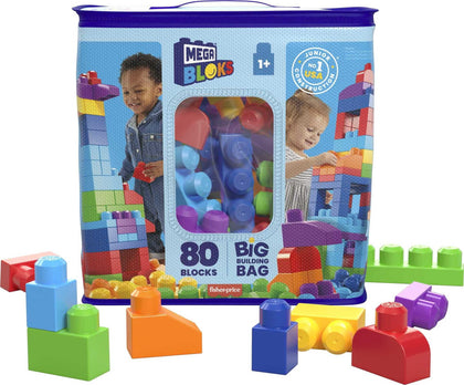 Wholesale price for MEGA BLOKS Fisher-Price Toy Blocks Blue Big Building Bag with Storage (80 Pieces) for Toddler ZJ Sons ZJ Sons 