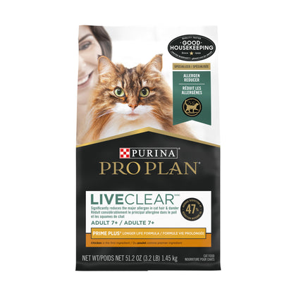 Purina Pro Plan Liveclear Salmon and Rice for Adult Cats, 3.2 lb Bag
