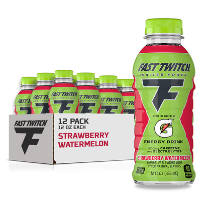 Fast Twitch Energy Drink, Strawberry Watermelon, 12 oz, 12 Pack