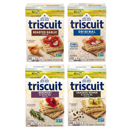 Triscuit Crackers 4 Flavor Variety Pack, 4 Boxes
