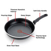 T-fal Cook & Strain Nonstick 2 Piece Fry Pan Cookware Set, 9.5 and 11 inch, Black, Dishwasher Safe