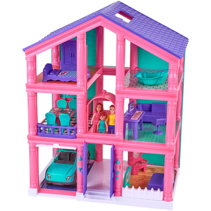 Wholesale price for Kid Connection 3-Story Dollhouse Play Set with Working Garage and Elevator, 24 Pieces ZJ Sons ZJ Sons 