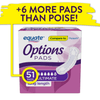 Equate Options Incontinence Pads for Women, Ultimate Absorbency, Long Length (51 Count)