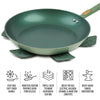 Thyme & Table Non-Stick 12.5 Inch Fry Pan with Stainless Steel Base, Green