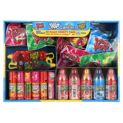 Topps Candy Variety Pack, Ring Pop, Push Pop, Baby Bottle, Juicy Drop (40 Count)